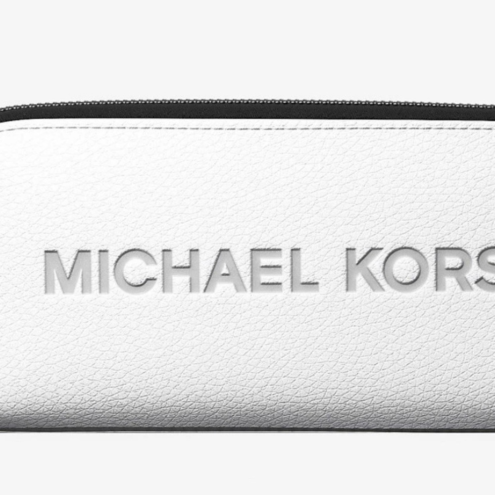 Michael Kors Embossed White Leather Pouch